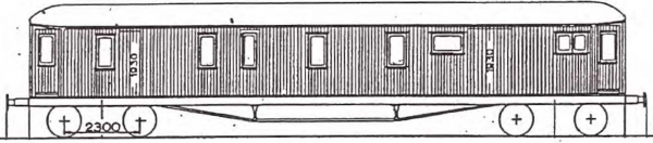 SM 3-009 Dfo-16 type 1 Post- og reisegodsvogn med konduktøavdeling e. 1951