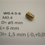 W0.4-5-6 Snekkedrev Ø5 1,5 mm