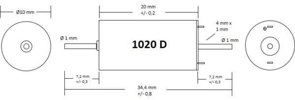 1020D Motor 10x20 mm - 2 motoraksler - Bilde 2
