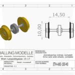 IDETH-AXE-100-H0 10 mm hjulaksel med tannhjul