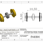 IDETH-AXE-090-H0 9 mm hjulaksel med tannhjul